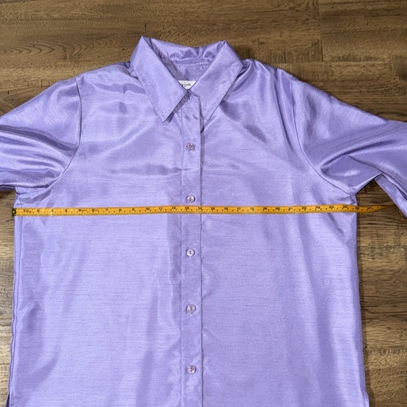 DRAPERS&DAMOS Purple Women's Button-Up Shirt - Picture 4 of 7
